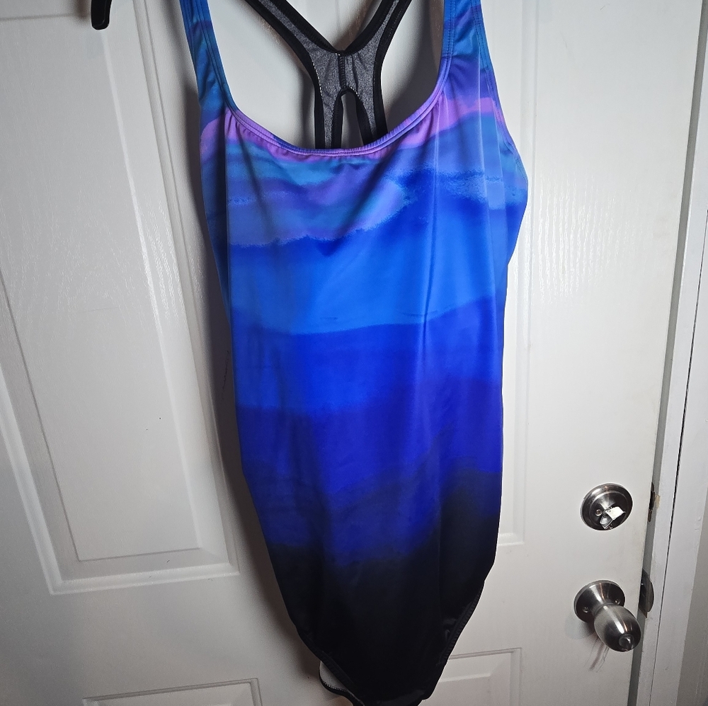 Speedo PowerFLEX Eco Blue Ombre One-Piece Swimsuit
